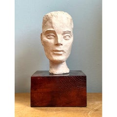 Vintage Plaster Bust Of Man