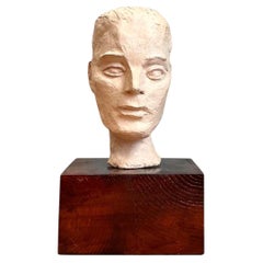 Vintage Plaster Bust Of Man