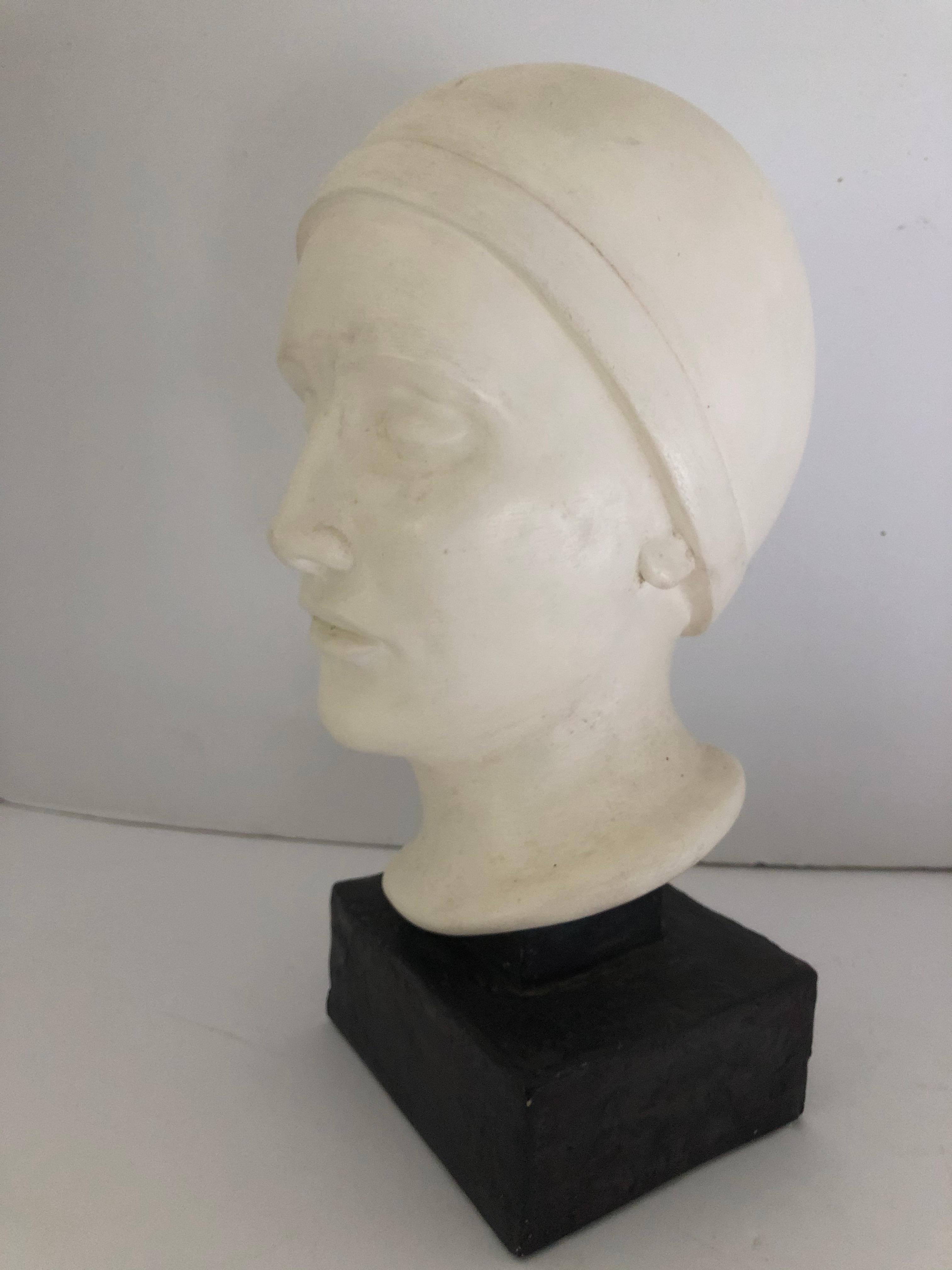 American Vintage Plaster Bust of Woman in the Art Deco Style