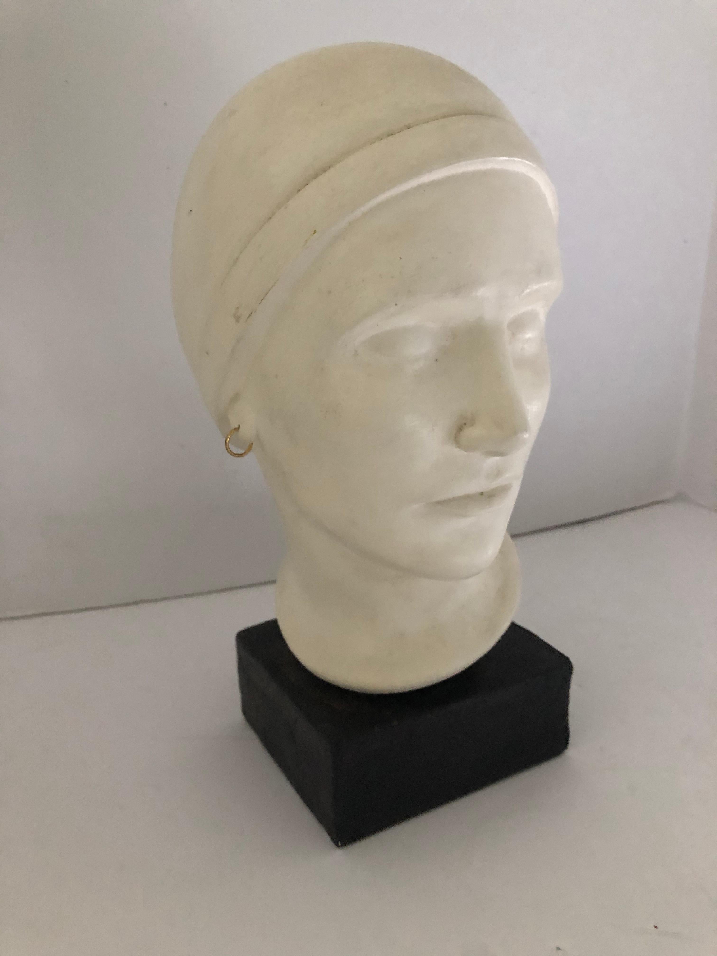 Vintage Plaster Bust of Woman in the Art Deco Style 2