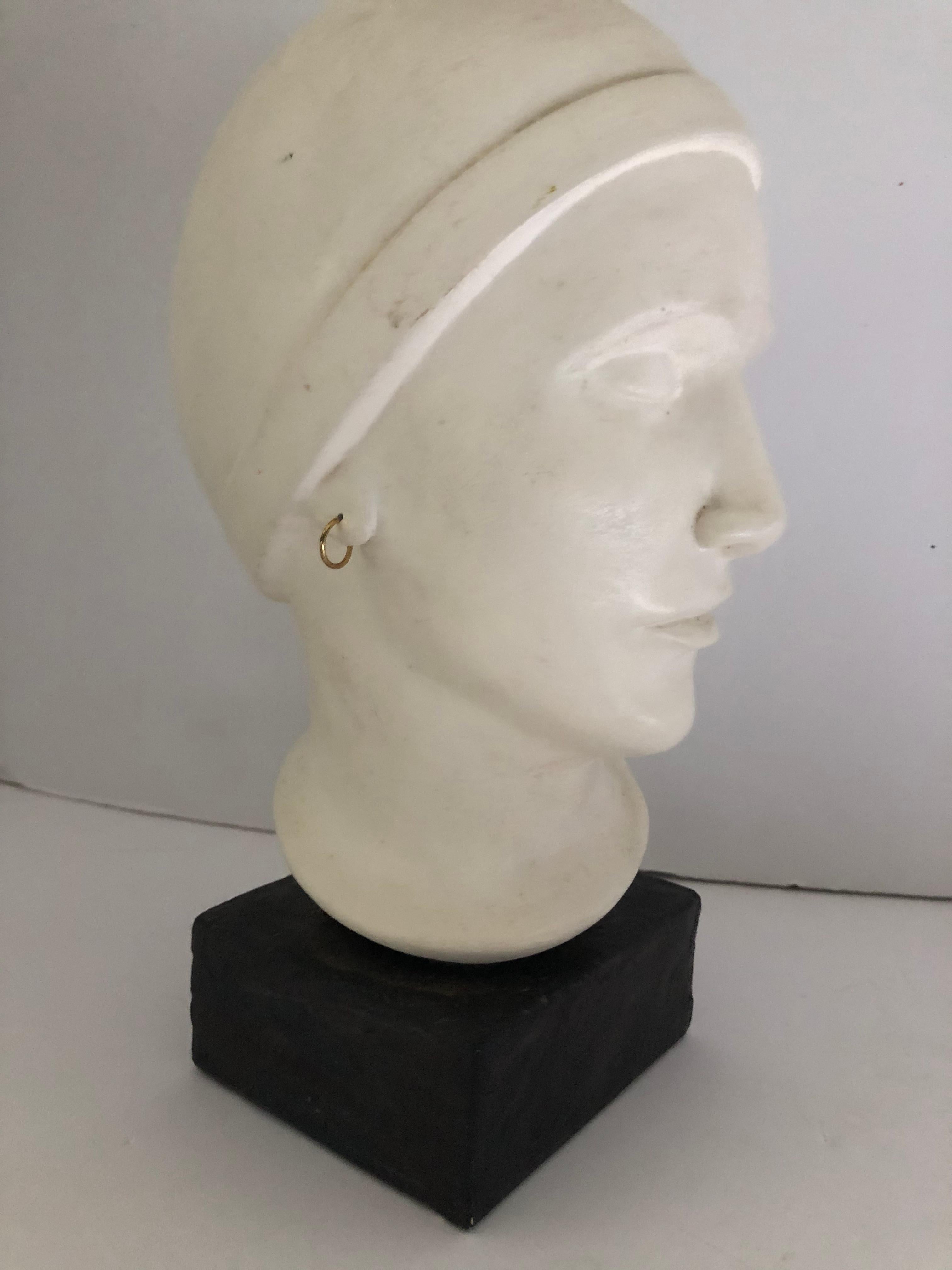 Vintage Plaster Bust of Woman in the Art Deco Style 3