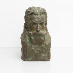 Escultura vintage de busto de escayola de Miquel Blay, España, hacia 1930