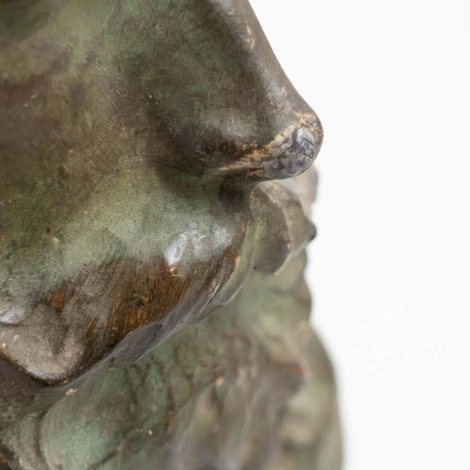 Mid-Century moderno Busto in gesso d'epoca di Miquel Blay, Spagna, 1930 circa in vendita