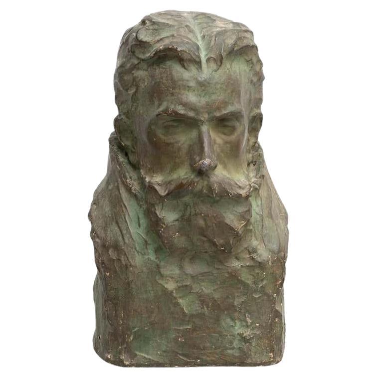 Escultura vintage de busto de escayola de Miquel Blay, España, hacia 1930