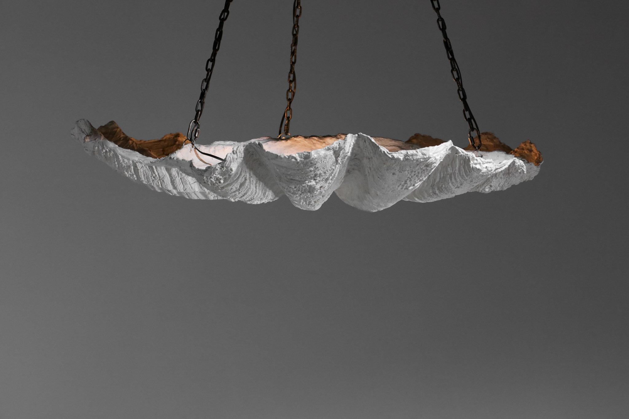 Vintage Plaster Chandelier in Style of Diego Giacometti & Jean Michel Frank 1