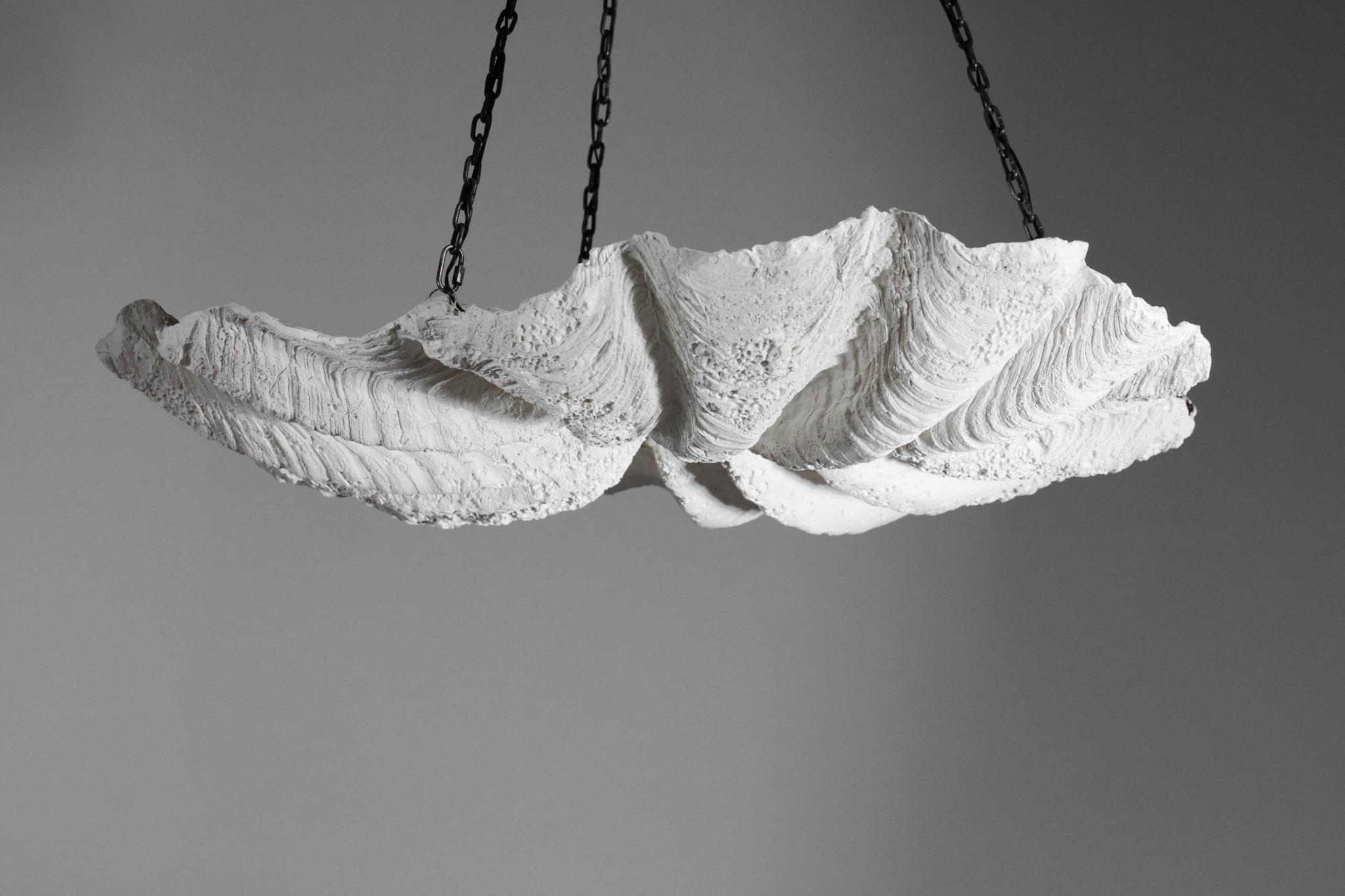 Vintage Plaster Chandelier in Style of Diego Giacometti & Jean Michel Frank 3