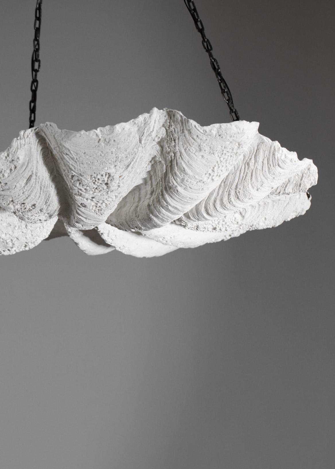 Vintage Plaster Chandelier in Style of Diego Giacometti & Jean Michel Frank 4