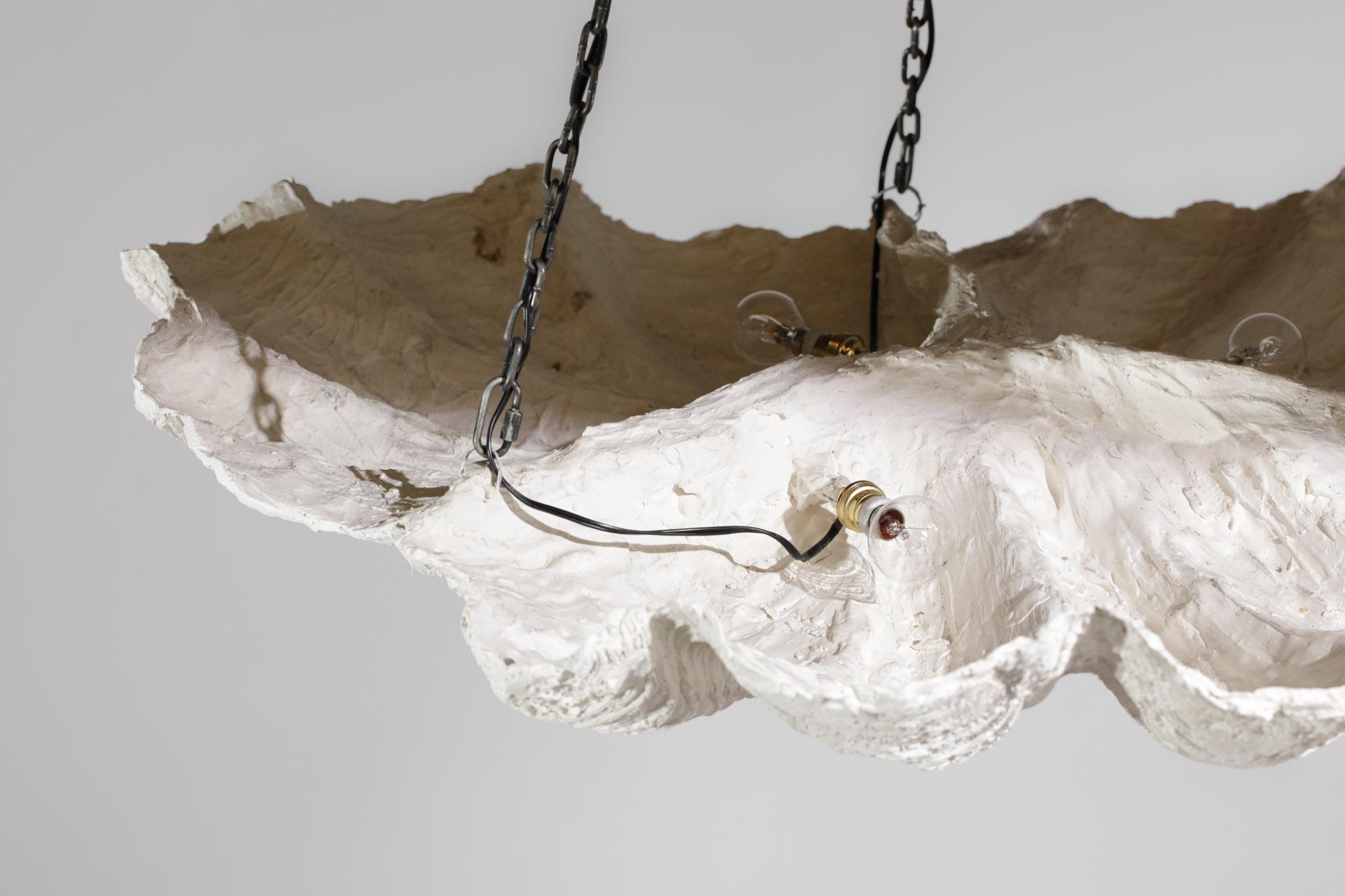 Vintage Plaster Chandelier in Style of Diego Giacometti & Jean Michel Frank 7