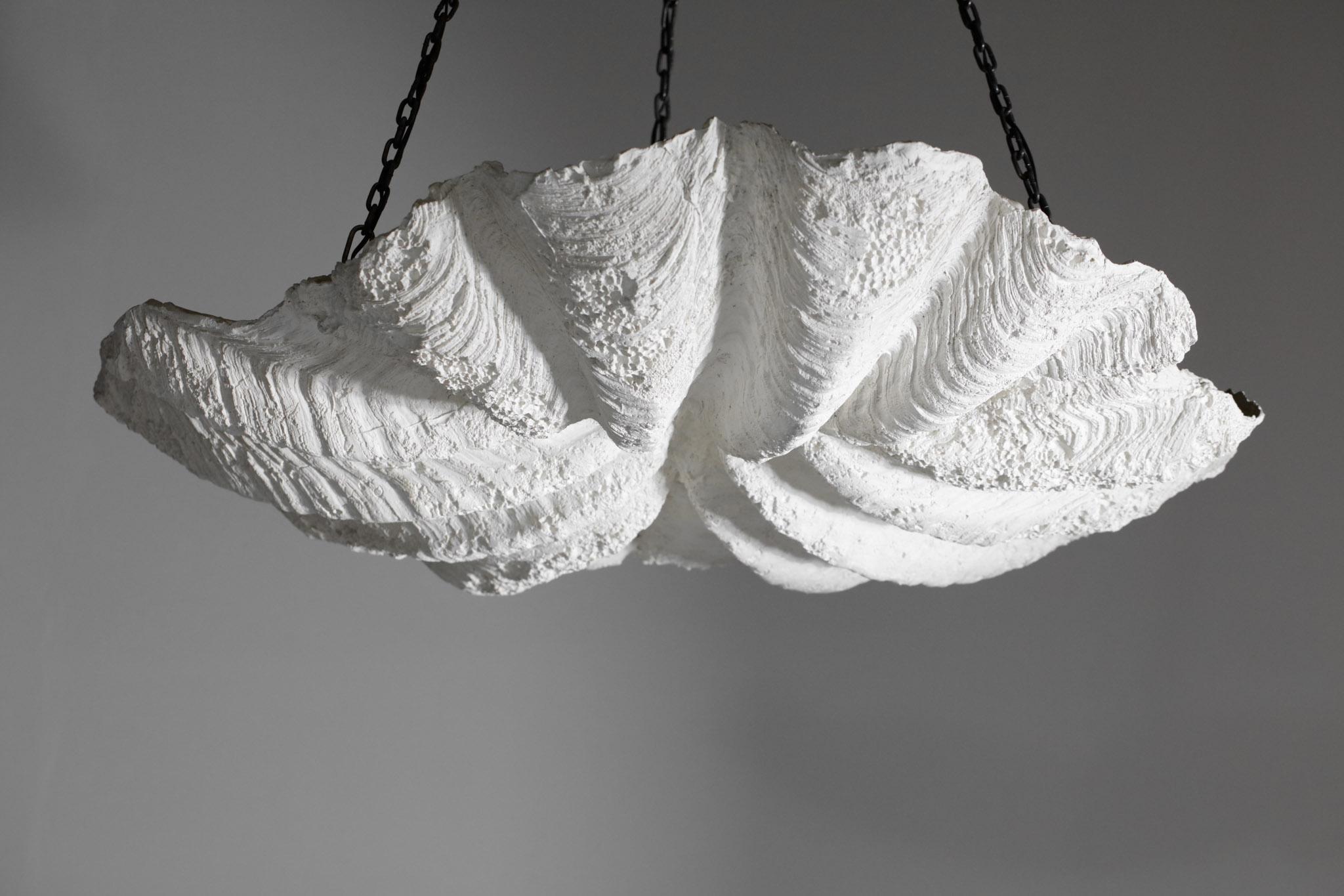 Vintage Plaster Chandelier in Style of Diego Giacometti & Jean Michel Frank 8