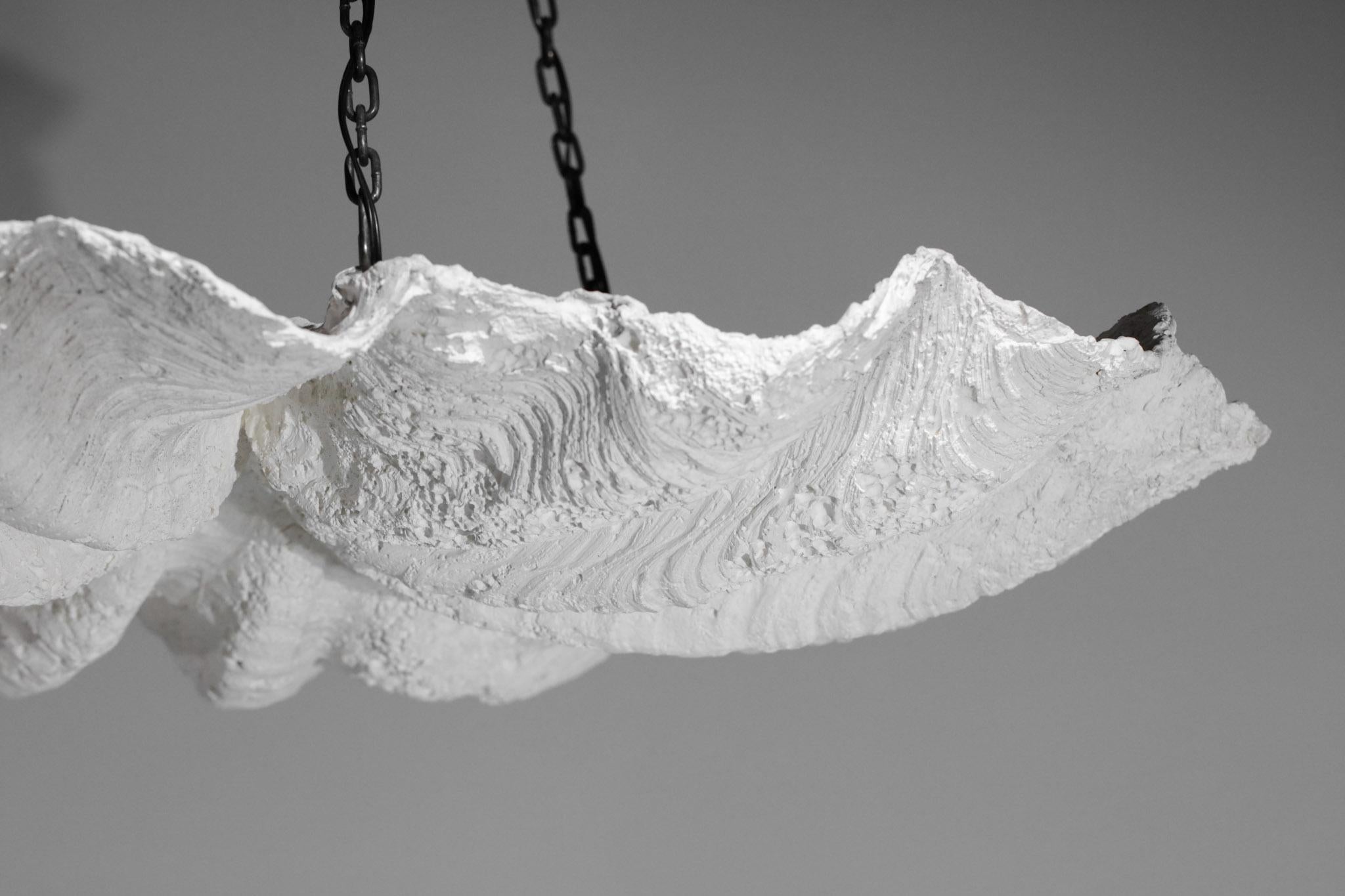 Vintage Plaster Chandelier in Style of Diego Giacometti & Jean Michel Frank 11