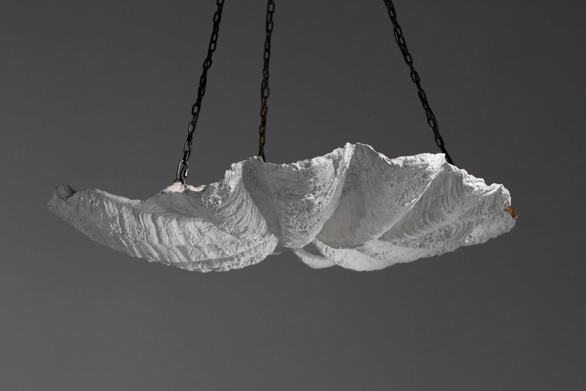 Vintage Plaster Chandelier in Style of Diego Giacometti & Jean Michel Frank In Good Condition In Ternay, Auvergne-Rhône-Alpes