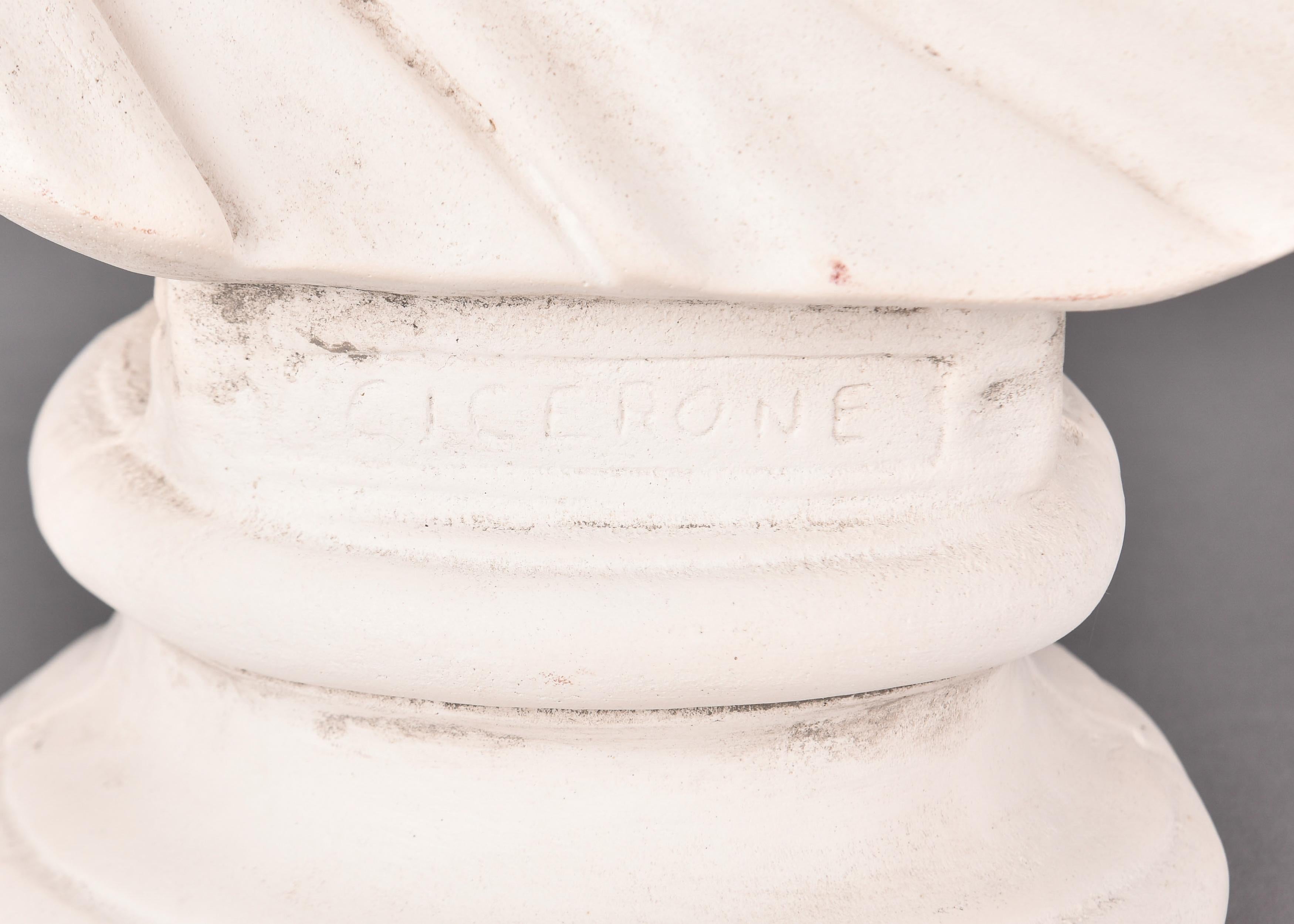 Vintage Plaster Composite Bust of Marcus Cicero For Sale 5