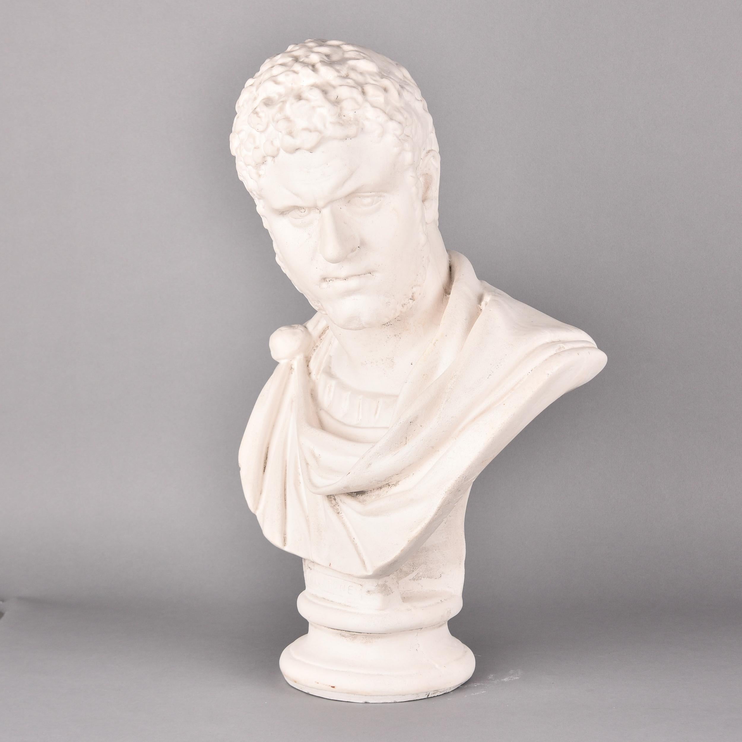 Romain classique Buste vintage en plâtre de Marcus Cicero en vente