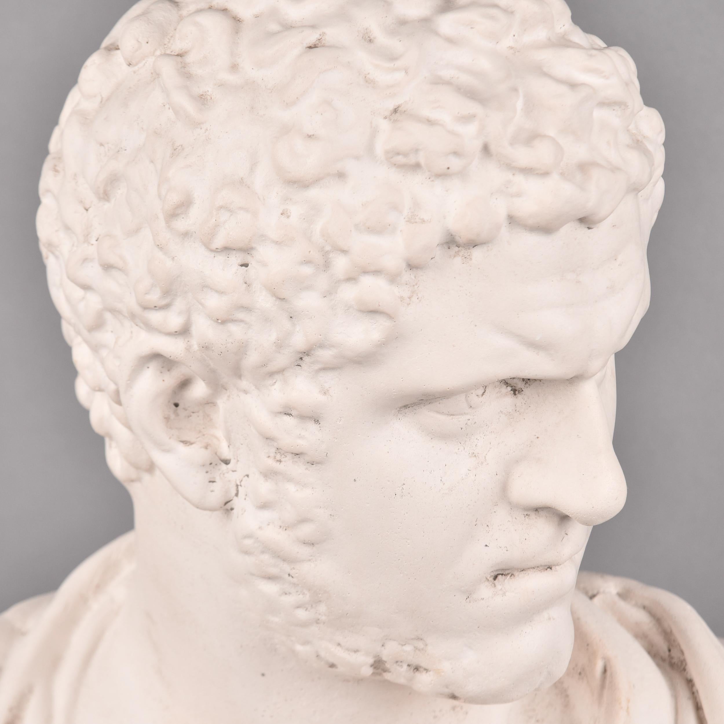 Vintage Plaster Composite Bust of Marcus Cicero For Sale 3