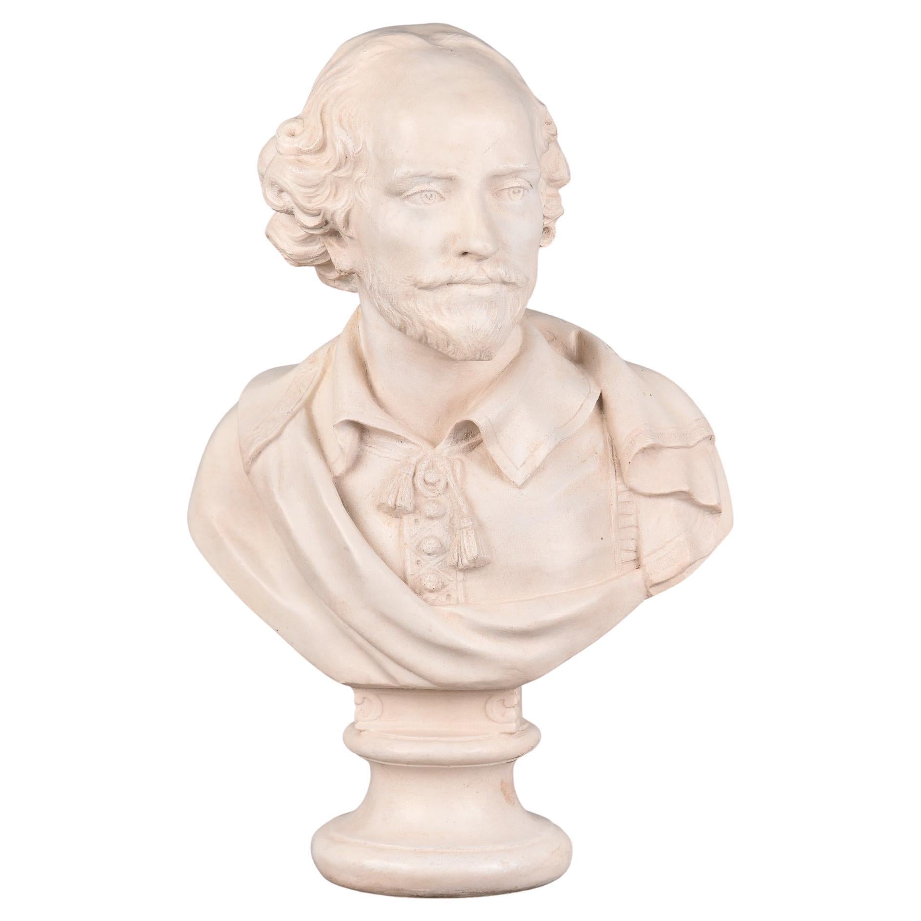 Busto compuesto de escayola vintage de Shakespeare