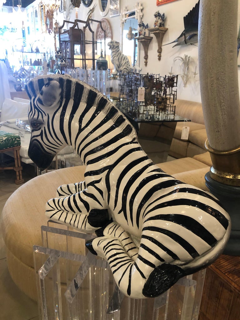 fat zebra statue