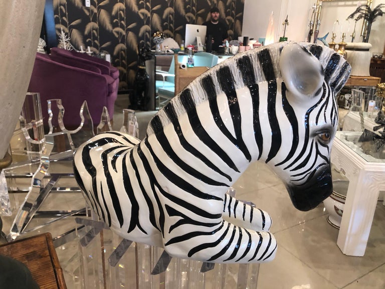 zebra statue decor