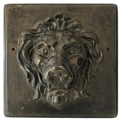Vintage Plaster Lion Plaque