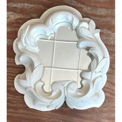 Vintage Plaster Molded Mirror After Serge Roche