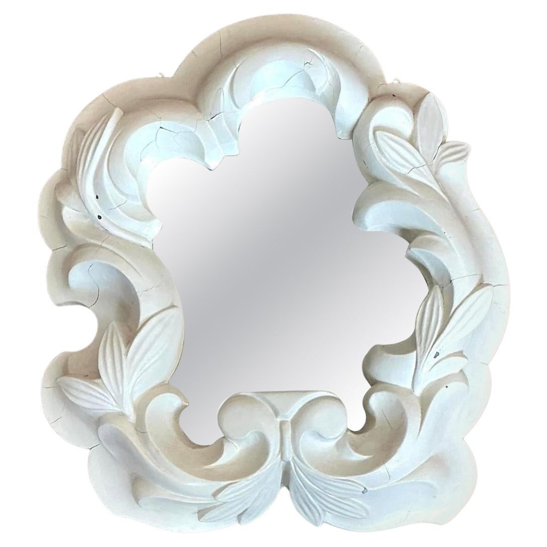 Vintage Plaster Molded Mirror After Serge Roche