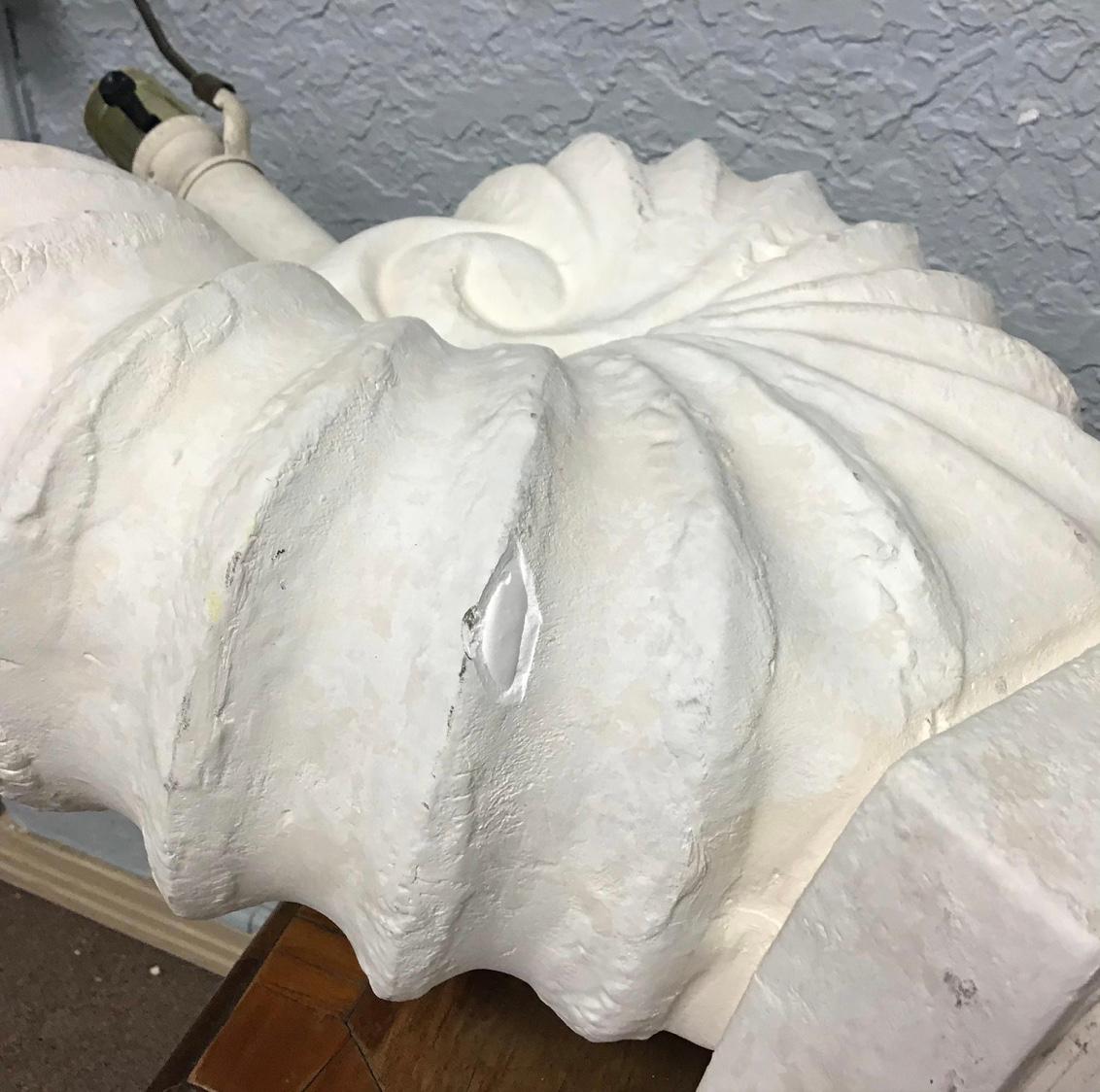 Vintage Plaster Nautilus or Ammonite Lamps, a Pair For Sale 3