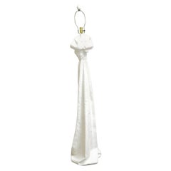 Vintage Plaster of Paris White Knotted Draped John Dickinson Style Floor Lamp