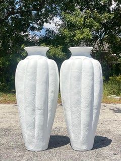 Vintage Plaster Over Terra Cotta Urns - a Pair