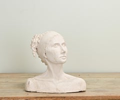 French Vintage Plaster Bust of a Lady
