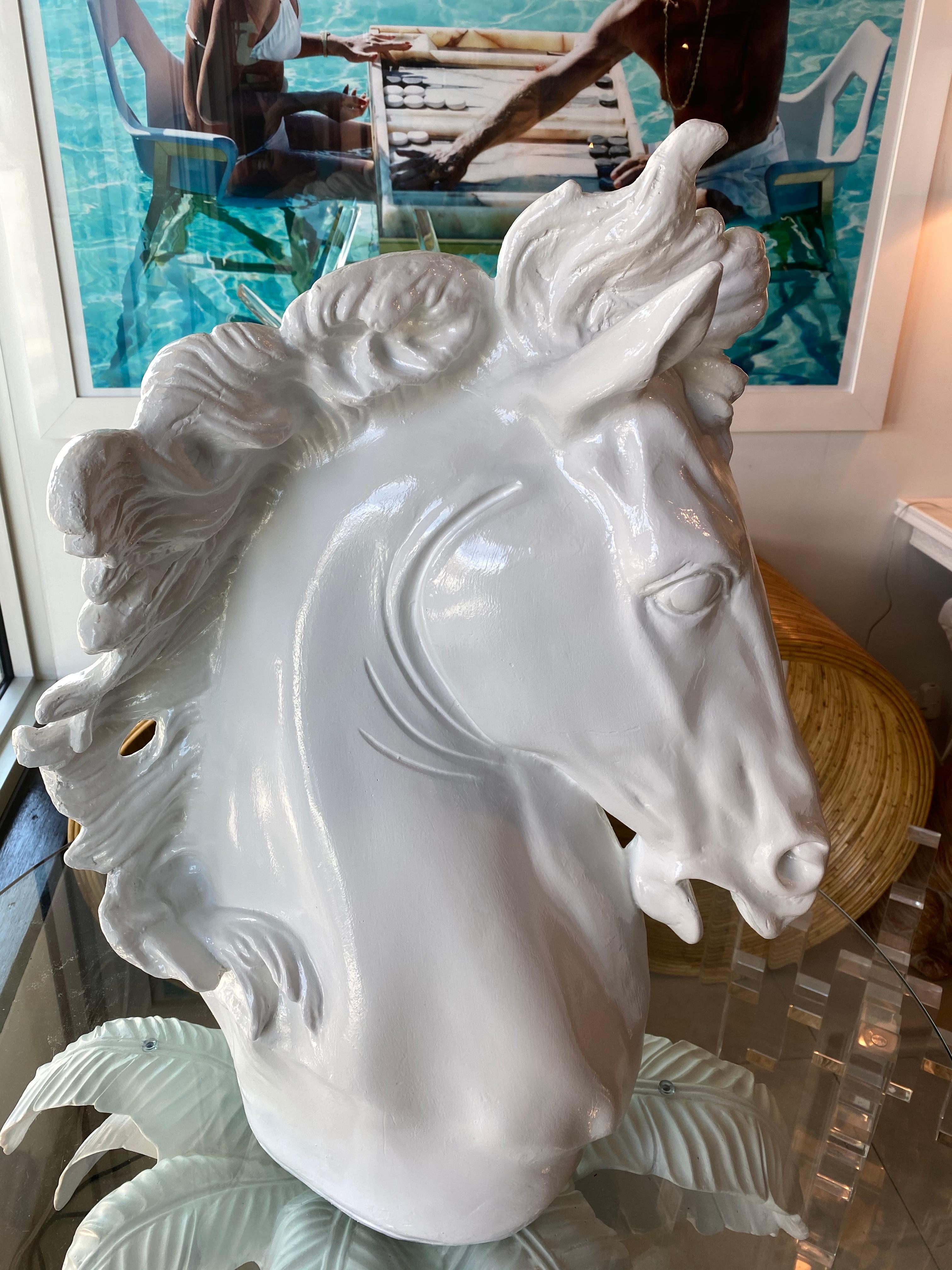 plaster horse statue