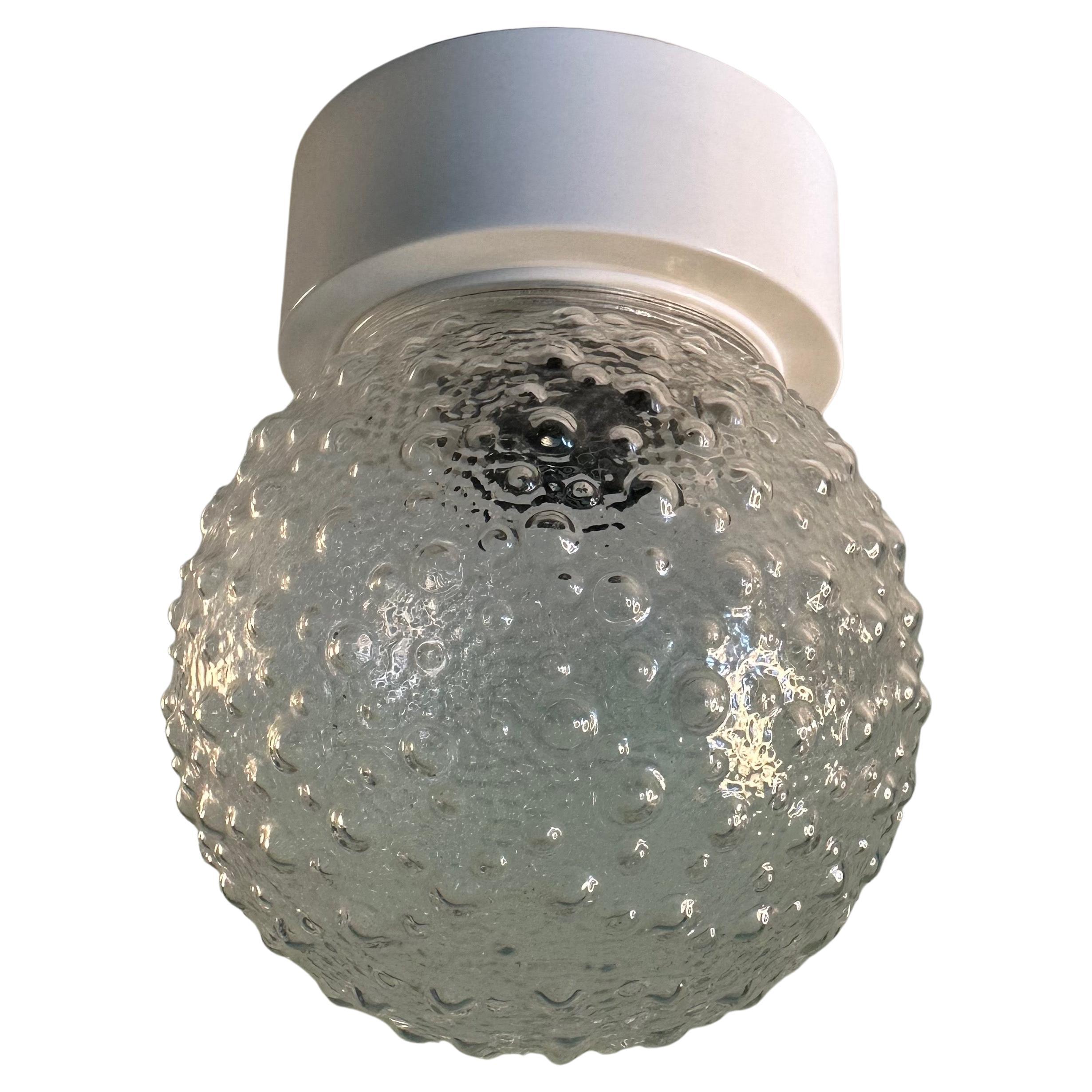 Vintage Plastic Bubble Textured Globe Flush Mount Lamp or Wall Light Sconce