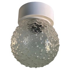 Used Plastic Bubble Textured Globe Flush Mount Lamp or Wall Light Sconce