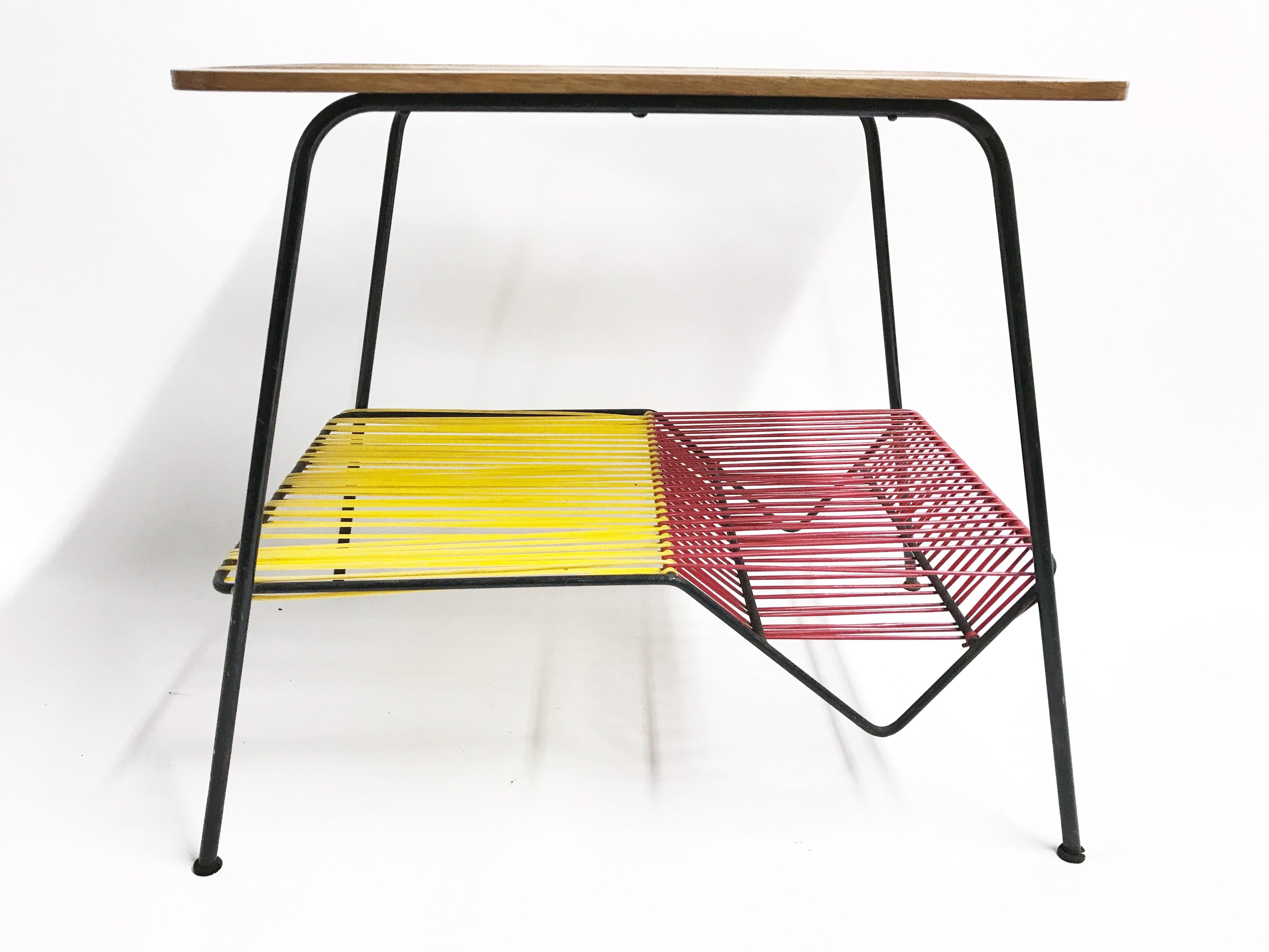 Mid-Century Modern Vintage Plastic Cord Side Table, 1950s