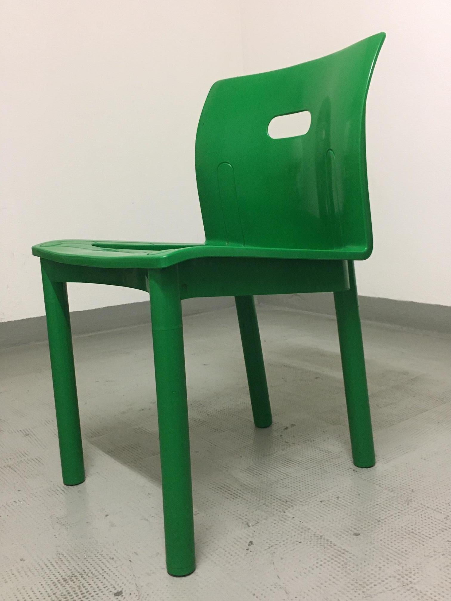 Italian Vintage Plastic Stackable Chair by Anna Castelli Ferrieri, Kartell, Italy, 1986