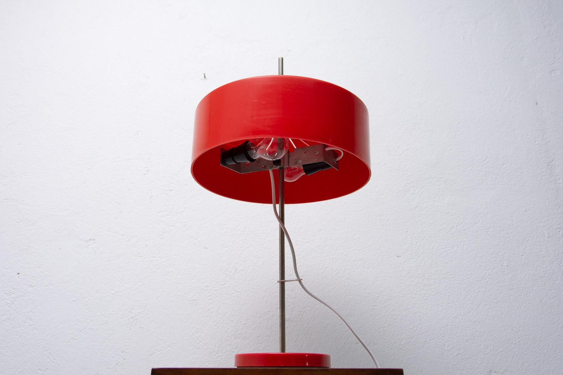 Metal Vintage Plastic Table Lamp, 1980's, Czechoslovakia For Sale