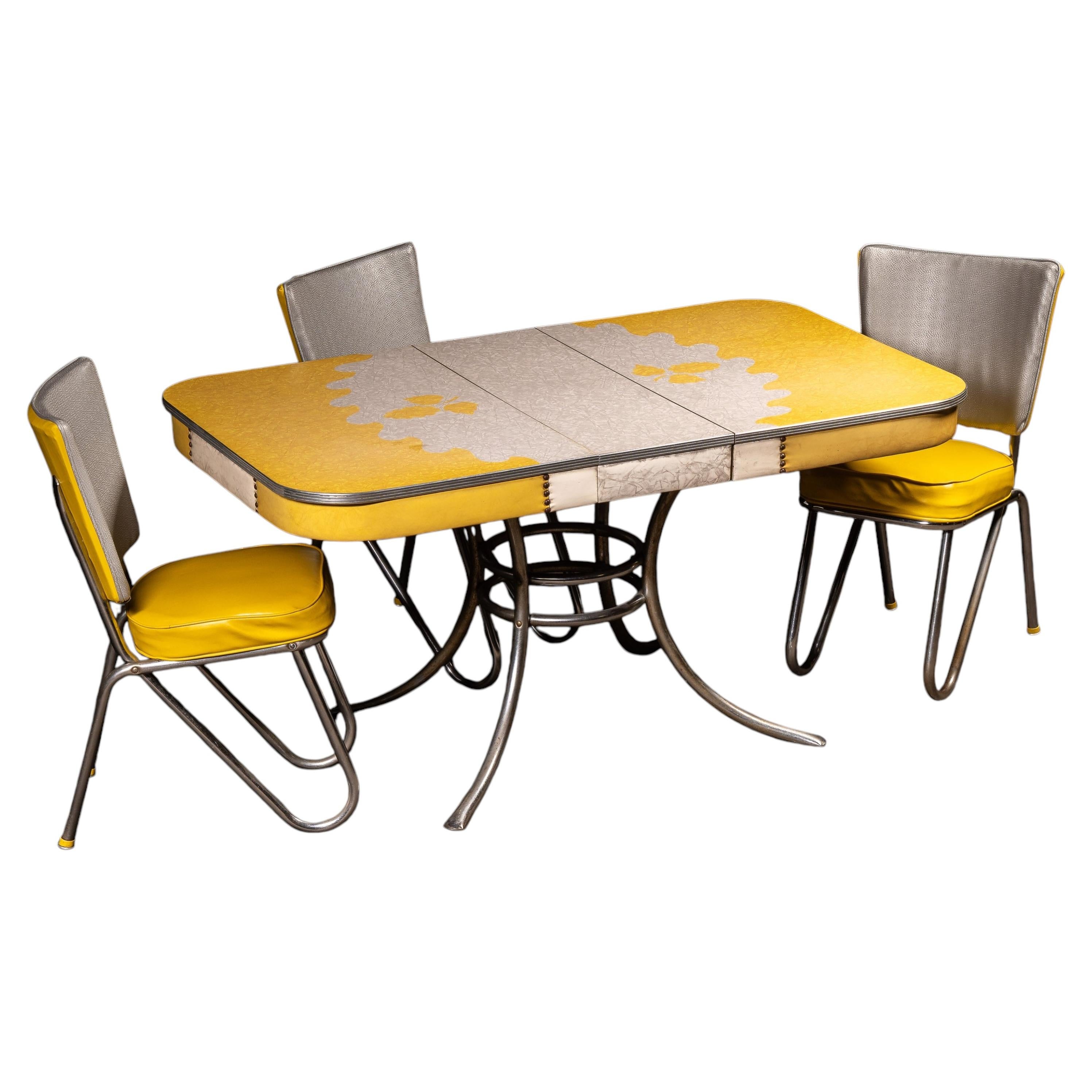 Vintage "Plasticove" Dinette Table and Chair Set by Western Plastics For Sale
