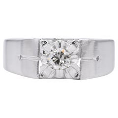 Anello in platino vintage con diamante da 0,20 carati