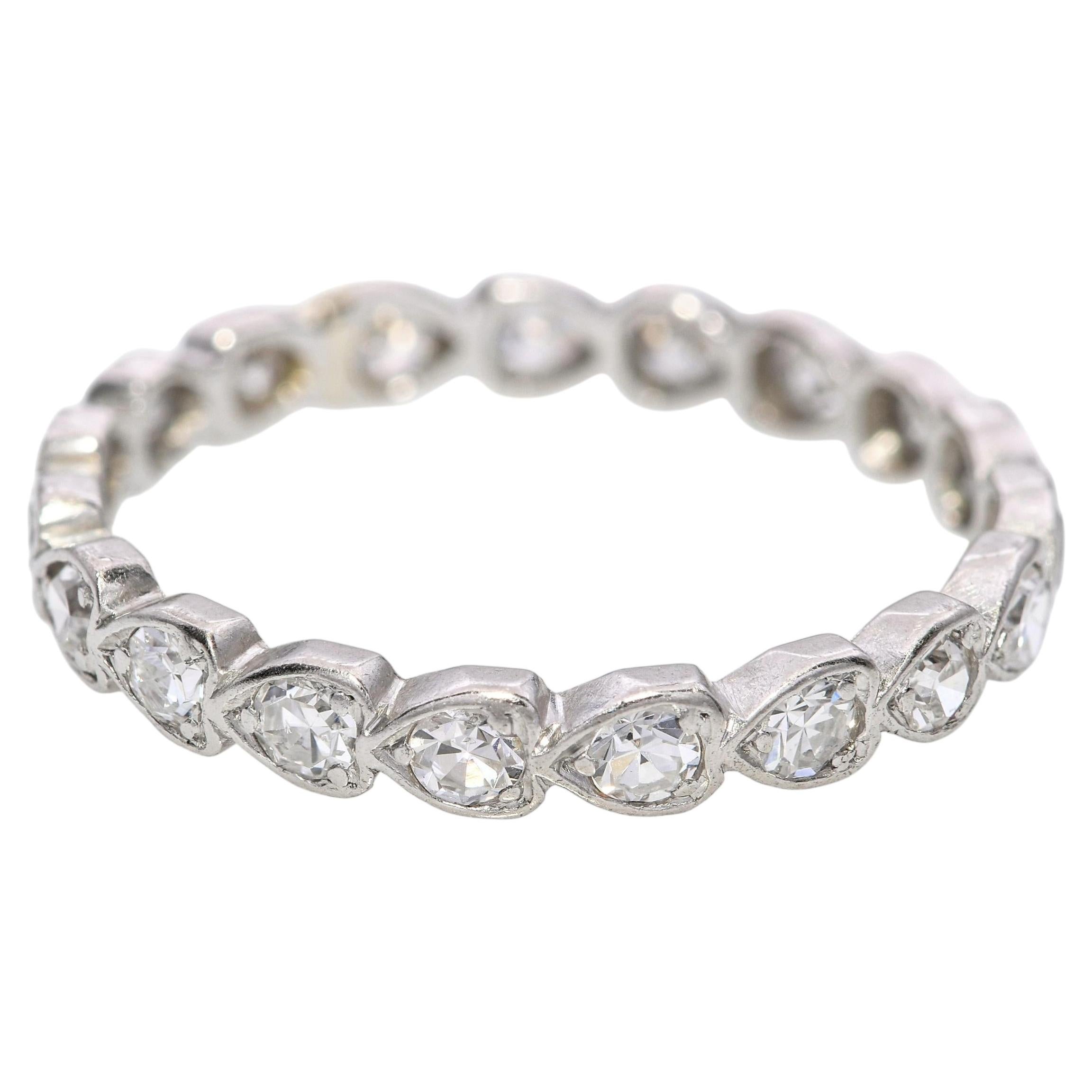 Vintage Platinum 0.40tcw Diamond Eternity Band