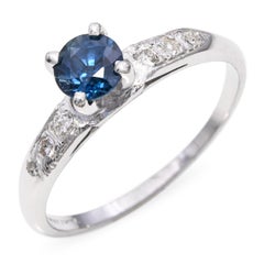 Vintage Platinum 0.51tcw Sapphire and Diamond Engagement Ring
