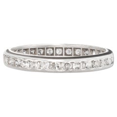 Vintage Platinum 0.51tcw Single Cut Diamond Eternity Band