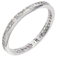 Vintage Platinum 0.54tcw Single Cut Diamond Eternity Ring