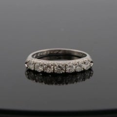 Vintage Platinum 0.55ctw Diamond 7 Round Brilliants Band Ring Size 5.5