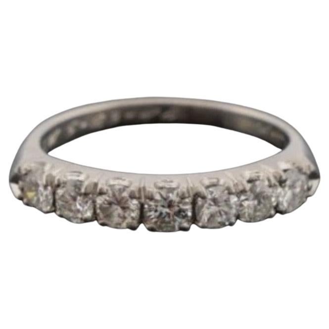 Vintage Platinum 0.55ctw Diamond 7 Round Brilliantes Band Ring Size 5.5