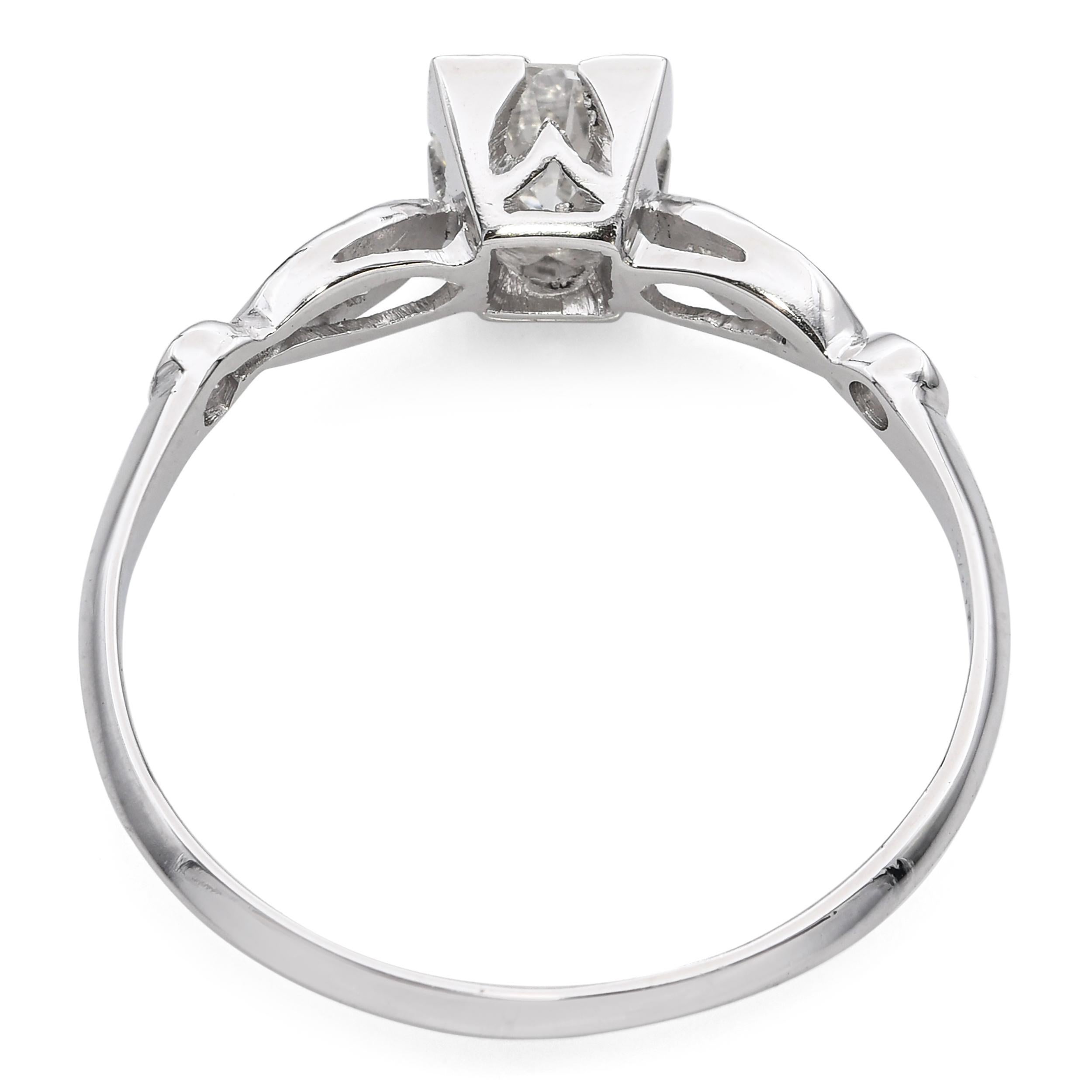 Vintage Platin 0.55tcw G Vs1 Diamant Ring für Damen oder Herren im Angebot