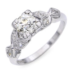 Vintage Platinum 0.72tcw I I1 Diamond Filigree Engagement Ring