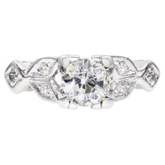 Vintage Platinum 0.72tcw I I1 Diamond Filigree Engagement Ring