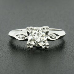 Vintage Platinum 0.73ctw Old European Prong Diamond Solitaire Engagement Ring