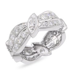 Vintage Platinum 0.84tcw H VS Diamond Band Ring