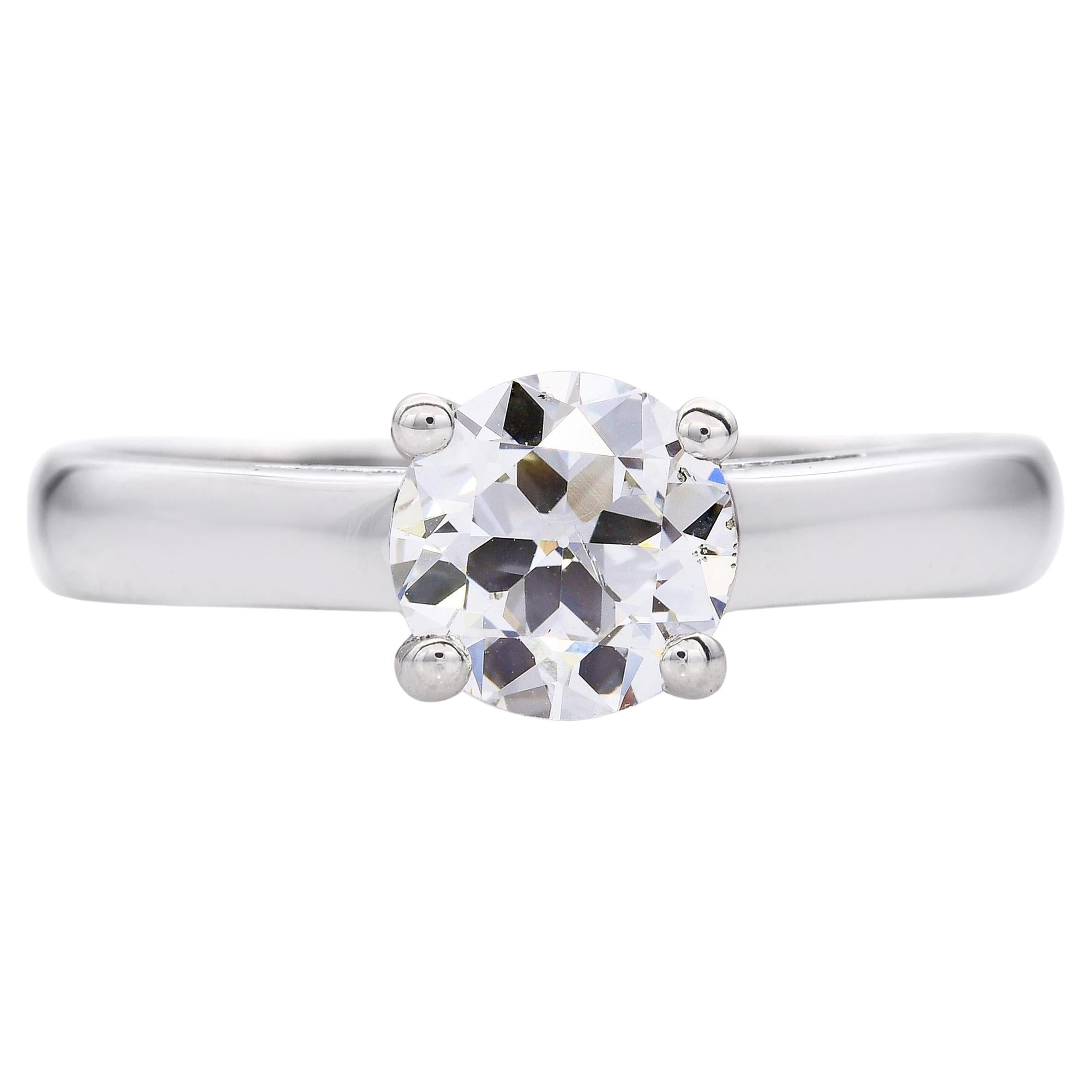 Vintage Platinum 0.85ct I SI2 Diamond Solitaire Ring