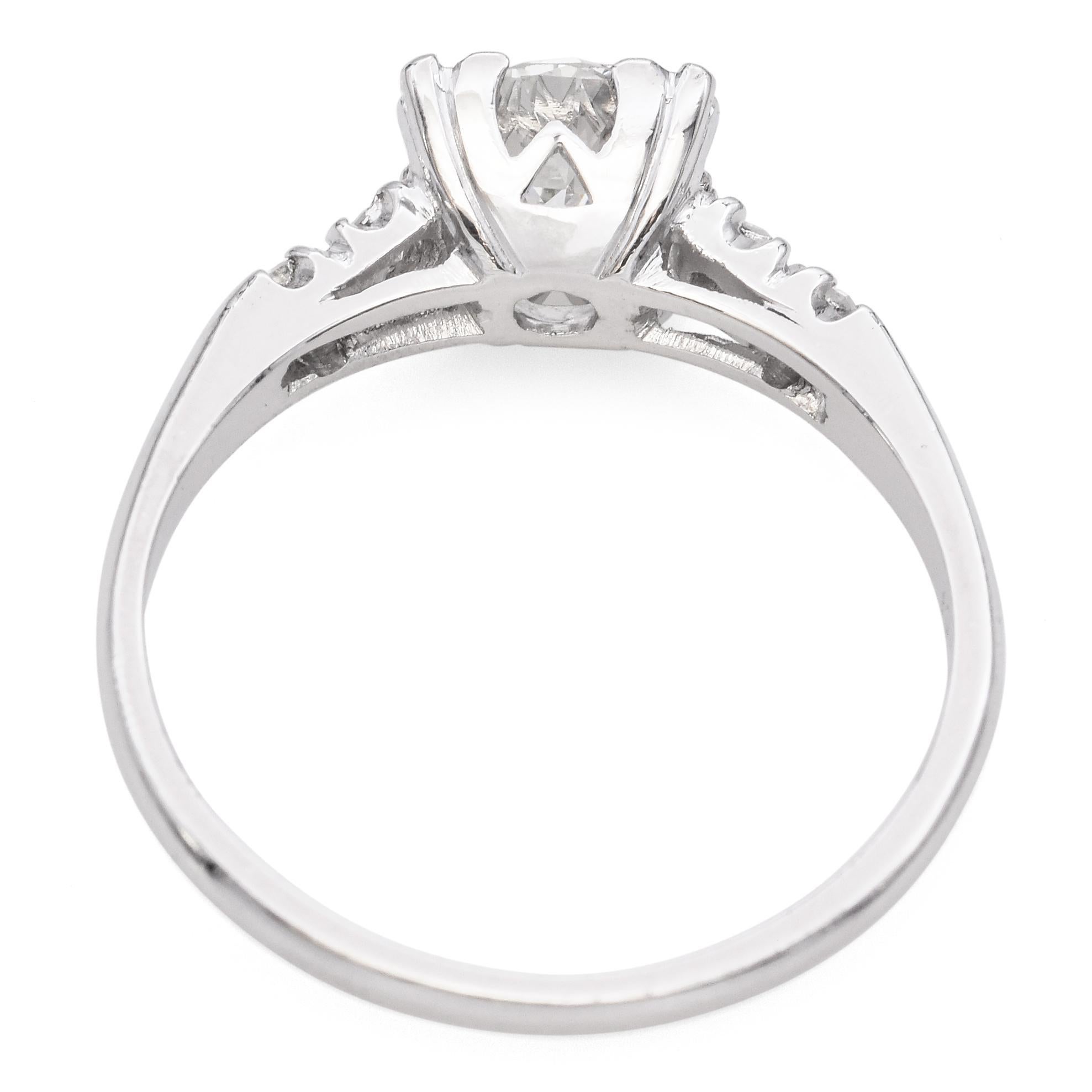 Women's Vintage Platinum 0.95 TCW Diamond Engagement RIng
