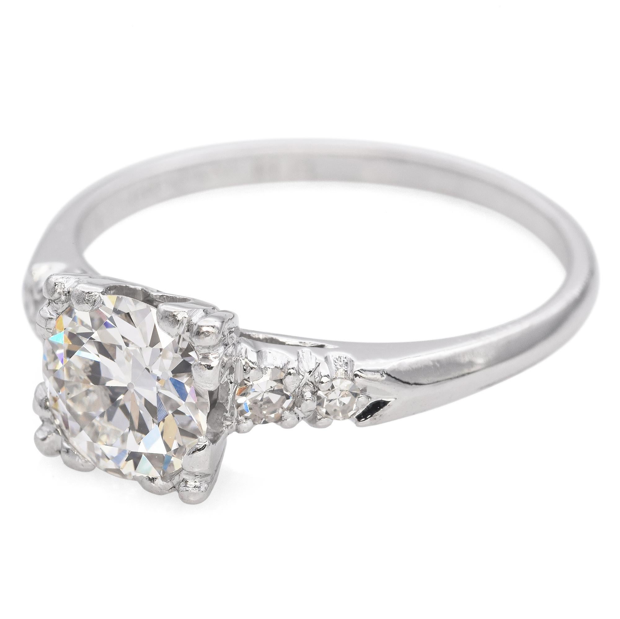 Vintage Platinum 0.95 TCW Diamond Engagement RIng 1